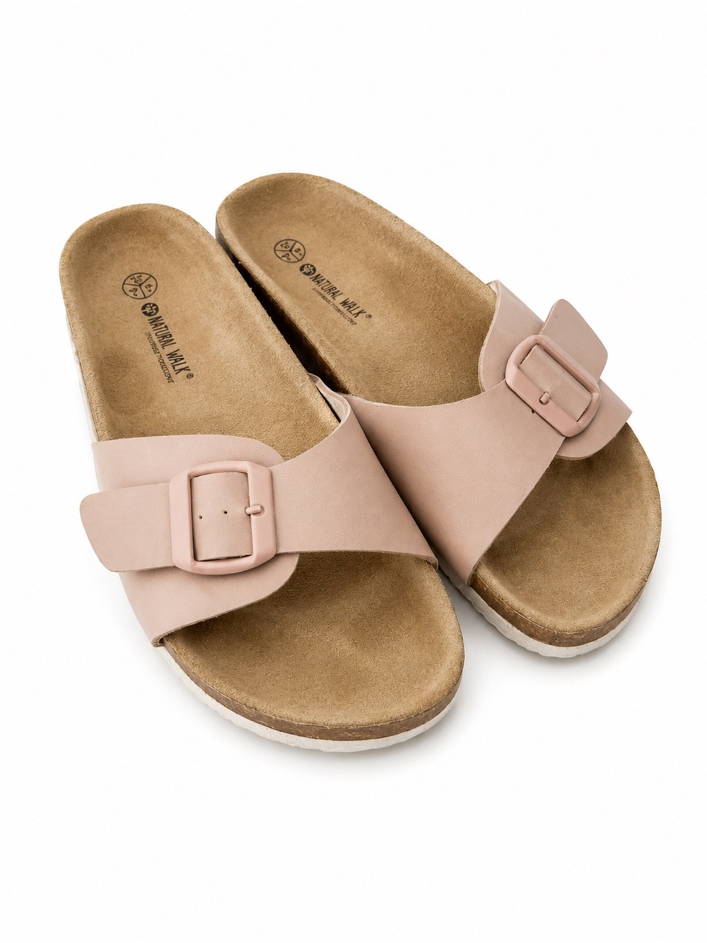 Women's Pink Buckle Slide Sandals